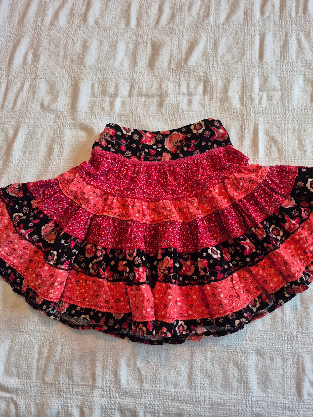 Pumpkin Patch girls size 3 skirt full circle corduroy floral patterned EUC
